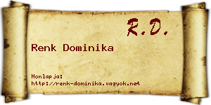 Renk Dominika névjegykártya